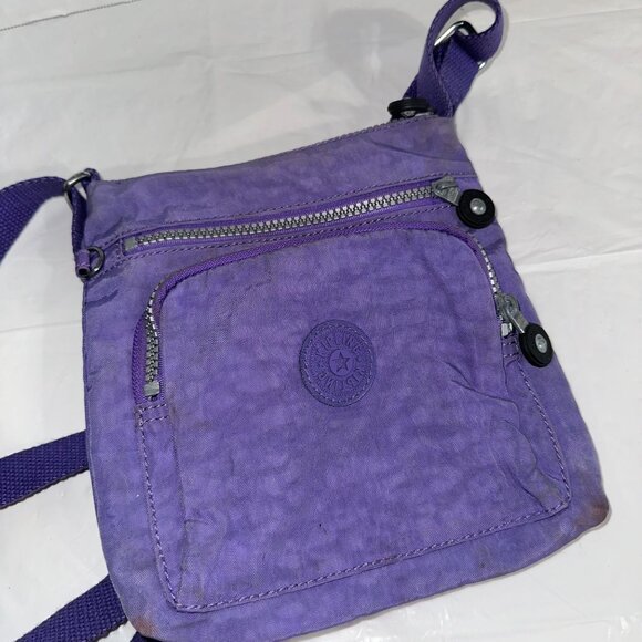 Kipling Purple Crossbody Shoulder Bag With Adjustable Strap & Zippered Pockets - Picture 6 of 6